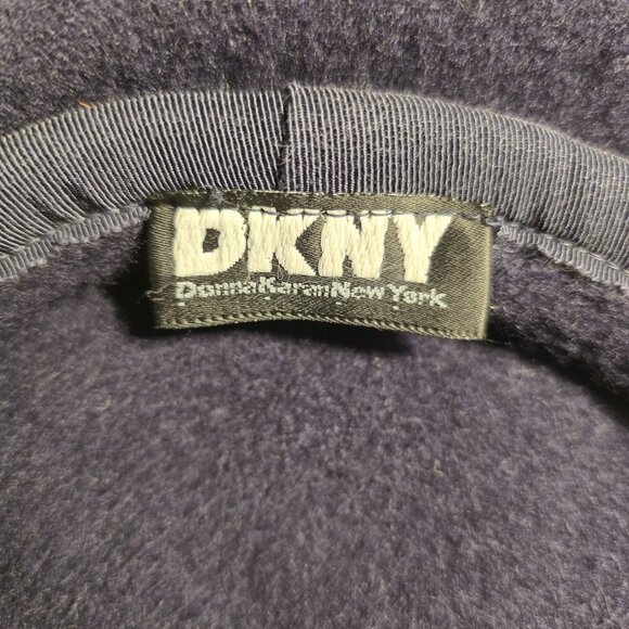 DKNY winter Beret Hat navy blue Multicolor Trim Women - Picture 3 of 4